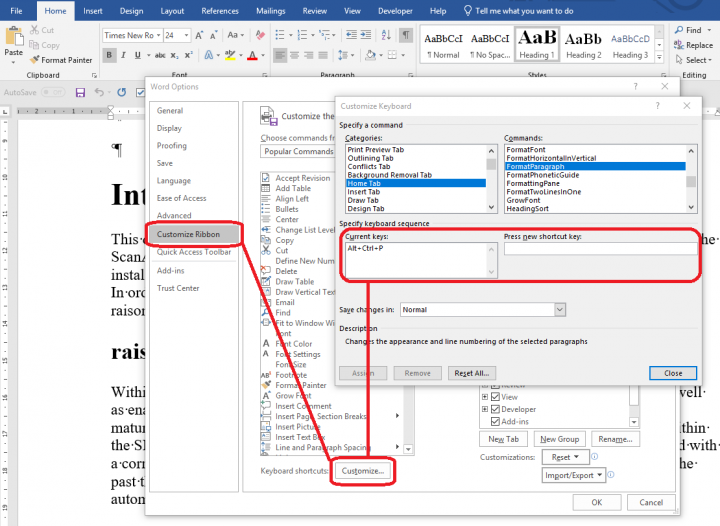 Hướng dẫn thay đổi hệ thống phím tắt trên Microsoft Word